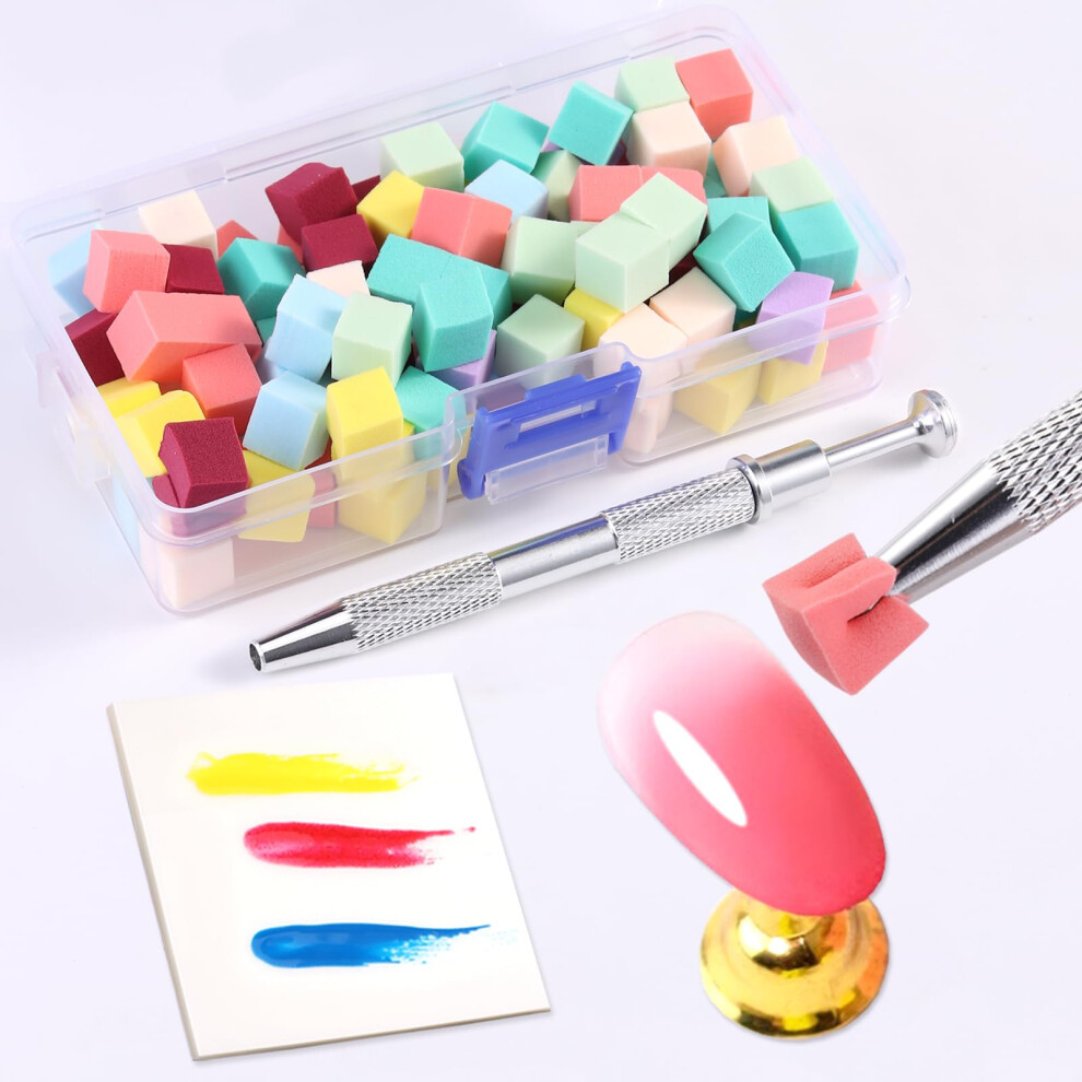 Nail Art Ombre Sponge Kit with Pickup Pen and Waterproof Palette Paper for Gradient Designs