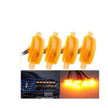 (As show, One size) 4pcs Motor Vehicle Light Yellow Side Grille Lights,2024 Ping