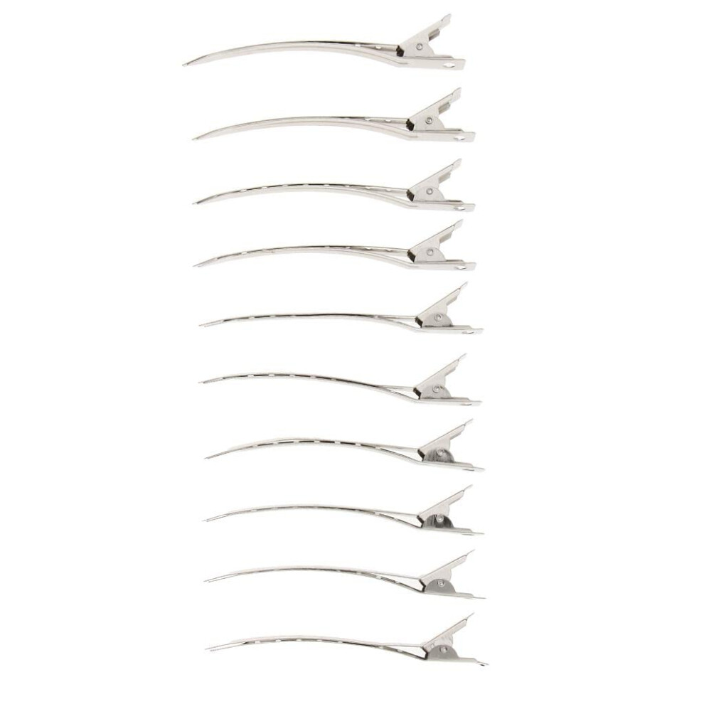 10pcs Hair Sectioning Clips Metal Duck Bill for Styling Cutting Drying with NonSlip Grip