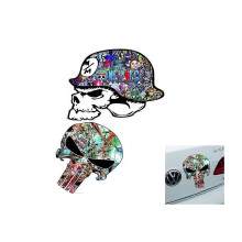 (As show, One size) 2pcs Car body sticker, motorcycle, graffiti, skull, ghost, claw, horror car sticker, reflective car sticker.A,2024 Ping