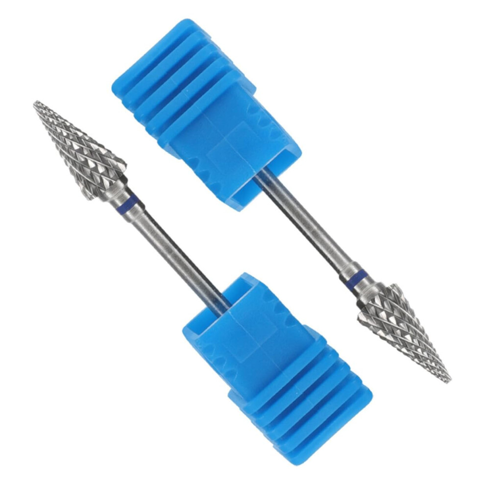 2Pcs Tungsten Carbide Nail Drill Bits Set for Efficient Cuticle Removal and Gel Polish Preparation