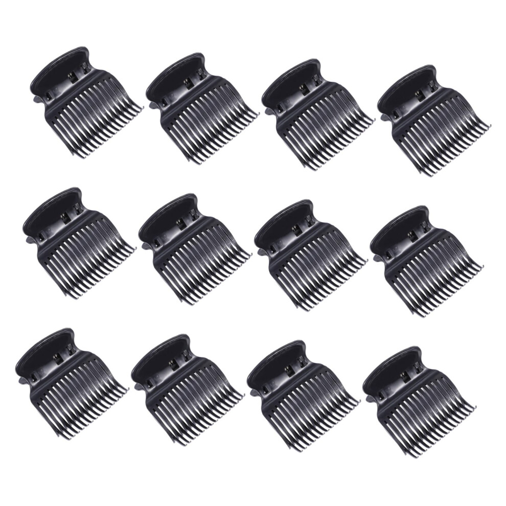Unisex Black 12Piece Heat Resistant Hair Claw Clips With Nonslip Grip For Salon Styling Cutting And Coloring