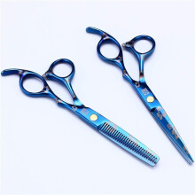 Professional Hair Cutting Scissors Set Stainless Steel Ergonomic Handle 6 Inch Thinning for Salon and Home