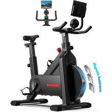 Self-Powered-Fan Exercise Bike with Dynamic LED Light Effects, Pro Livestreaming Classes, Smart Exclusive App, 300 LBS