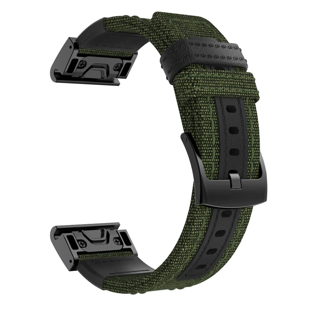 Army 22Mm Quick Fit Replacement Band For Garmin Fenix 7 6 5 And Forerunner 935 945 Green 9073542074854