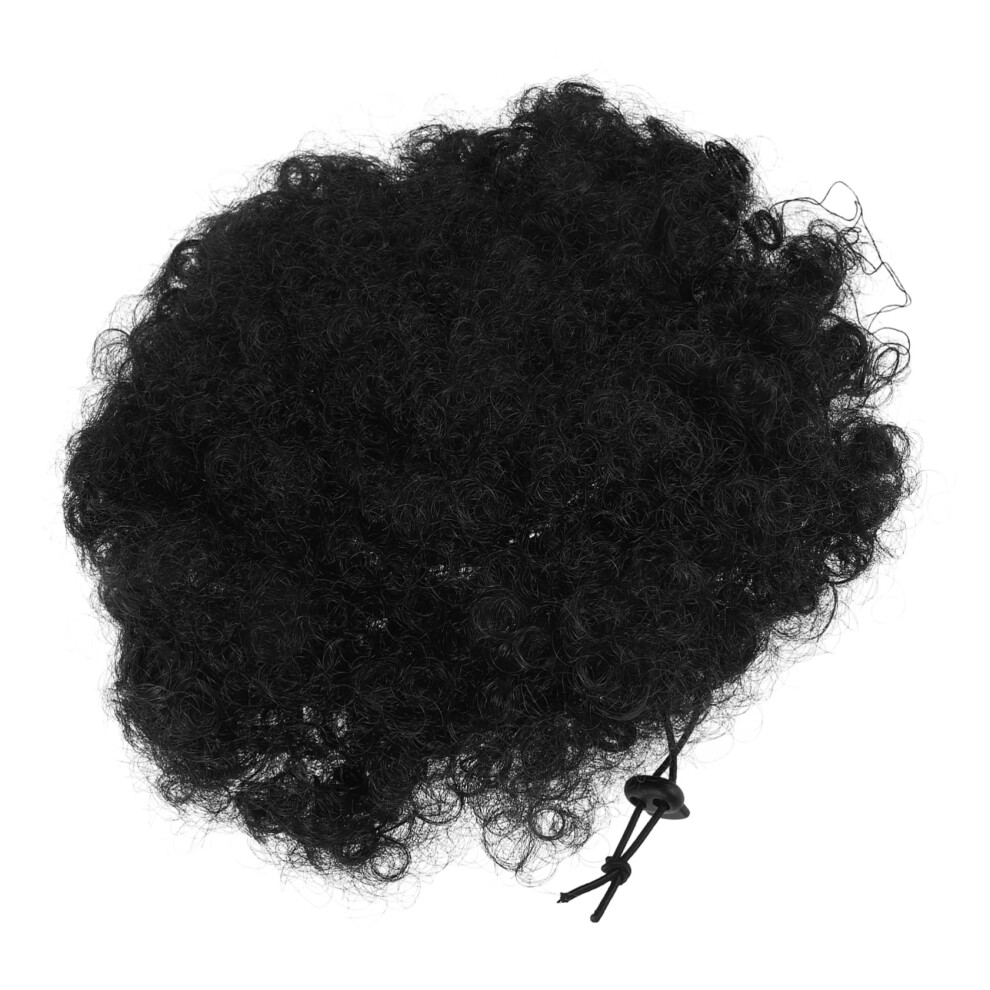 Afro Puff Ponytail Wig with Lace Front, Grey Drawstring Extension, Natural Look and Secure Fit