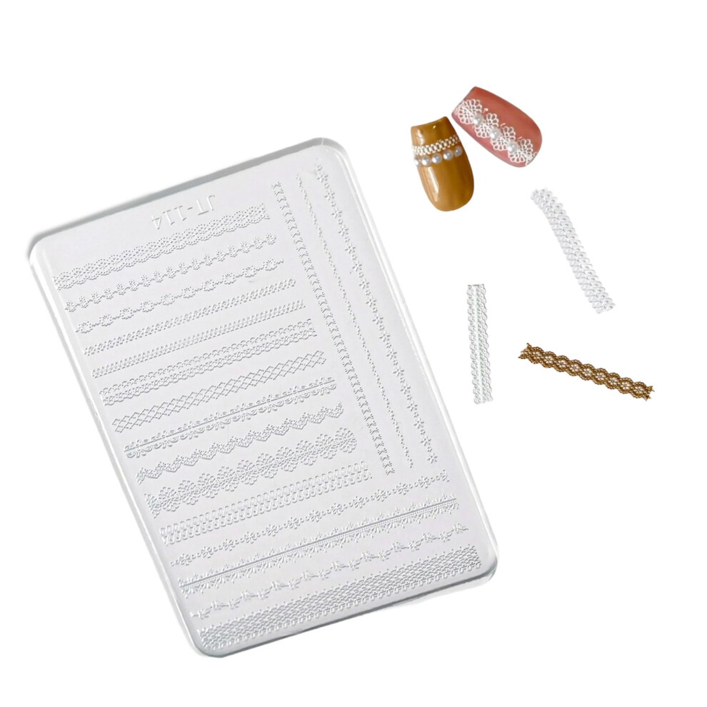 Nail Stamping Kit with Silicone Stamper, Floral Lace Plates, Fast Transfer, Reusable Design