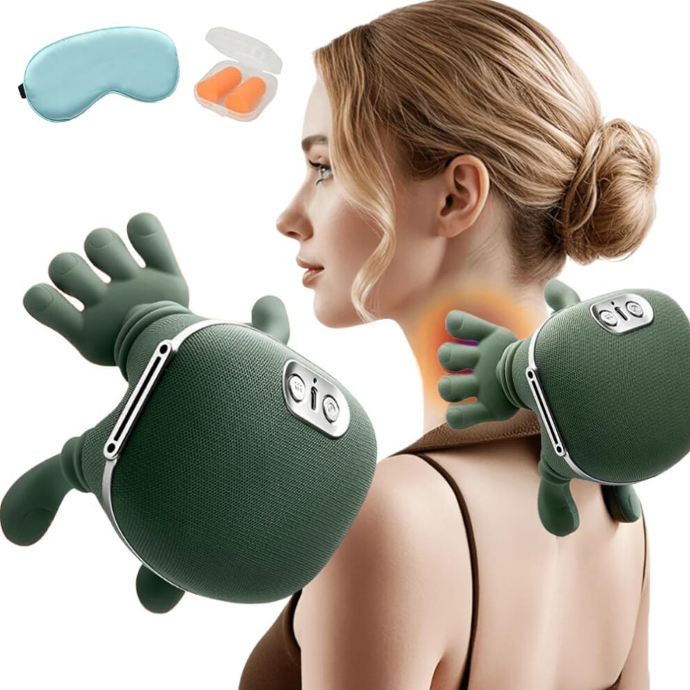 Cordless Heated Shiatsu Neck and Shoulder Massager with Bionic Hand and Adjustable Heat Therapy