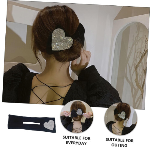 Hair Bun Maker with Rhinestone Heart Design, Bendable Wire Core for Quick and Versatile Styling 2