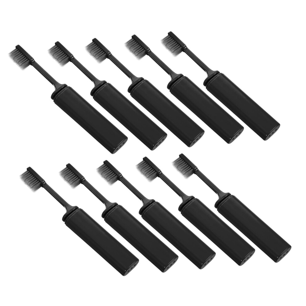 10pcs Soft Bristle Folding Travel Toothbrush with Case for Sensitive Gums Camping and Business Trips