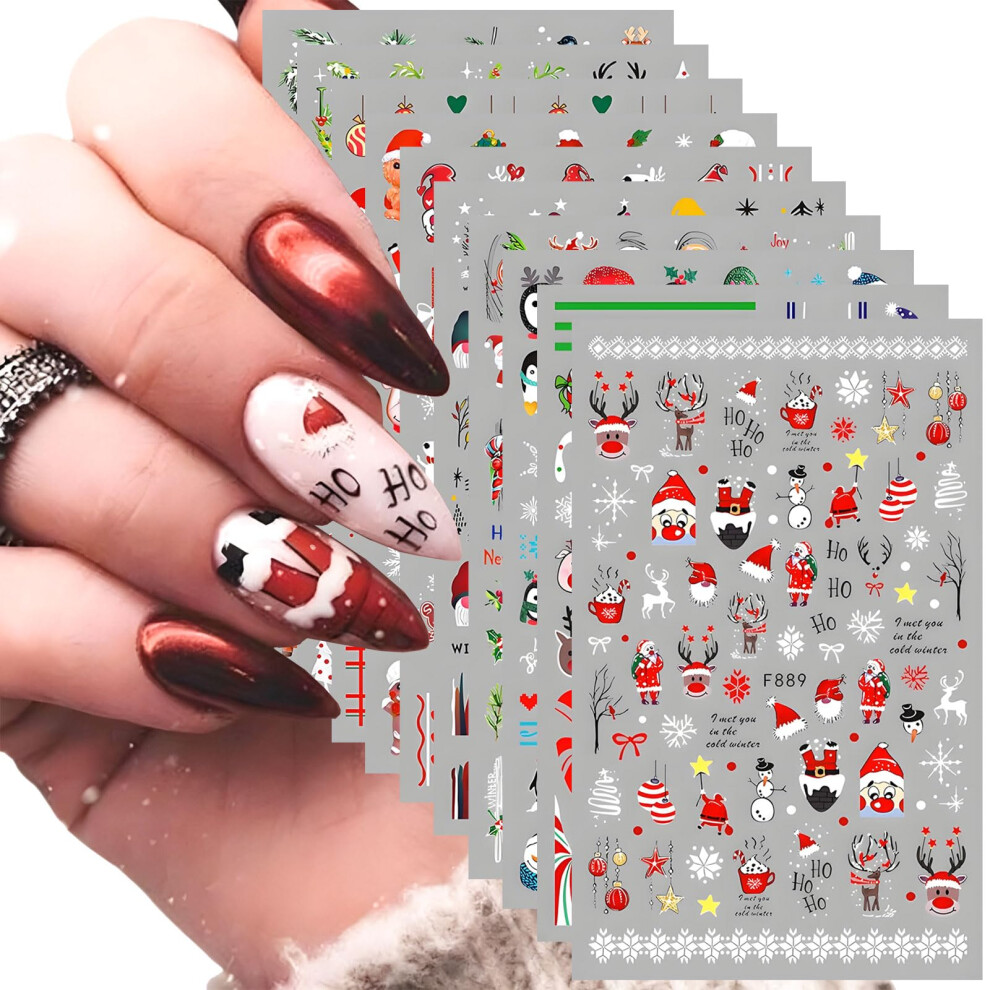 Christmas Nail Art Stickers 3D SelfAdhesive Snowflake Santa Claus Winter Decals for DIY Manicure