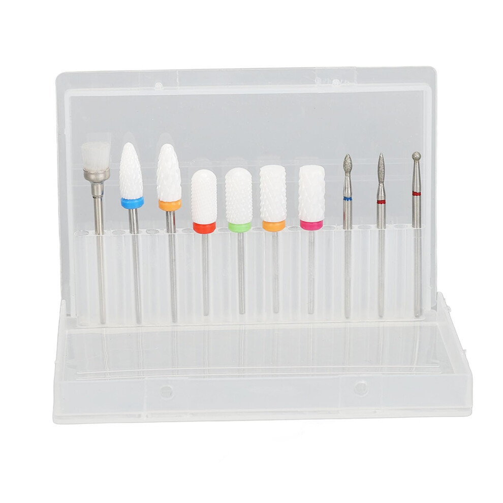 Ceramic Nail Drill Bits Set 10pcs Tungsten Carbide for Fast Acrylic Removal and Precise Nail Shaping