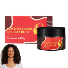 Curl Defining Cream for Curly Hair with Black Sesame Oil, Frizz Control, Soft Hold, Deep Hydration 100g