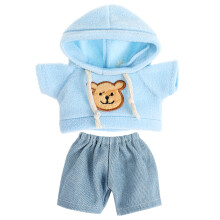 2Stk Niedliche Plüschbären Kleidung Set Weicher Hoodie Für Puppen