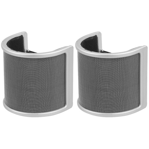 2Stk Handmikrofon Windschutzscheibe U-Form, Stahl PP Grau 2