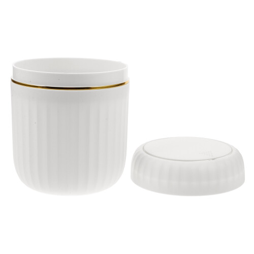2Pcs Compact Mini Desk Trash Can White PP with Press Lid for Bathroom