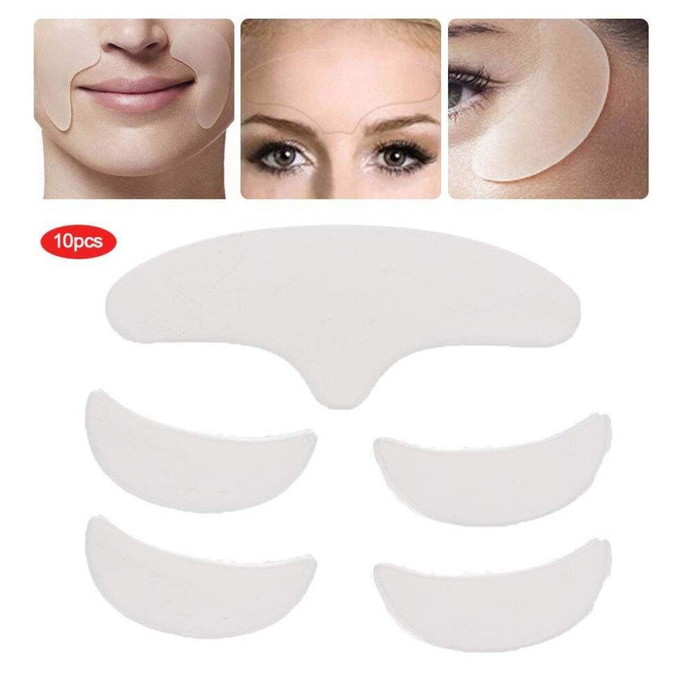 Anti Wrinkle Silicone Patches Set for Forehead and Eye Wrinkle Smoothing, Reusable Soft Pads