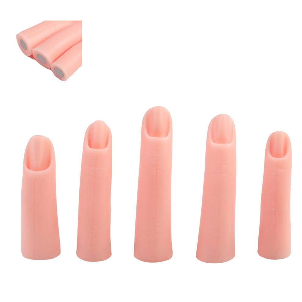 Silicone Practice Finger with Magnet for Acrylic Nail Art Training and Display