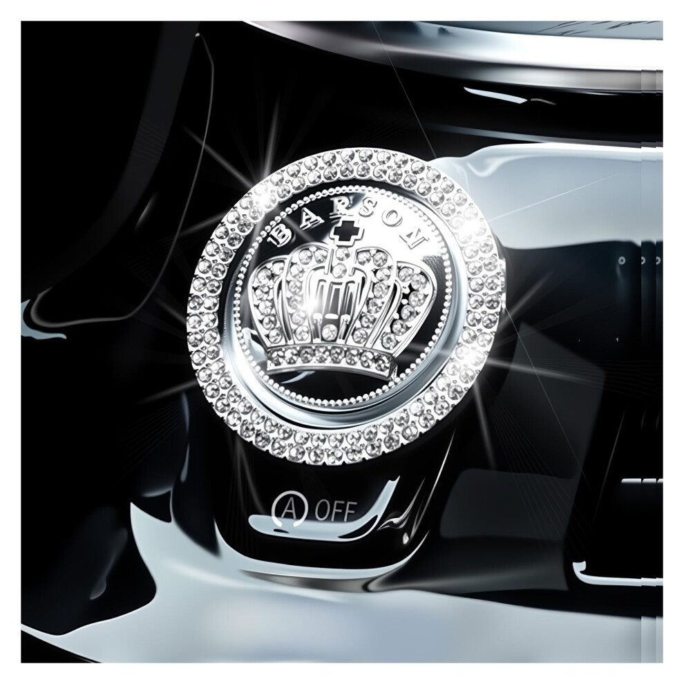 Luxury Crown Rhinestone Car Start Stop Button Cover, Bling Engine Ignition Decoration Ring 9455672097161