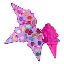 Kids Makeup Kit with Foldout Ice Cream Design, Washable NonToxic Girls Makeup Palette for Tweens