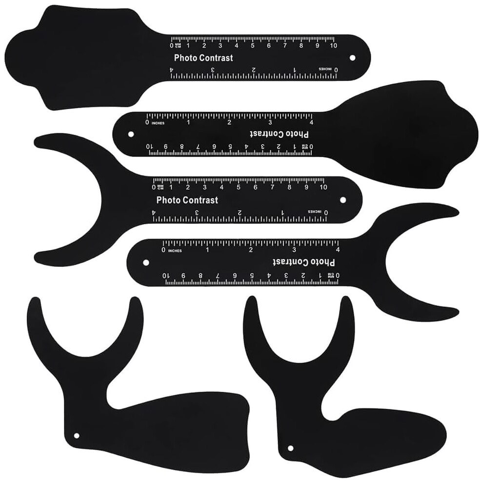 Dental Photography Contrast Board Set With Scale, 6Pcs Background Intraoral Imaging Tools Black 9169991704821