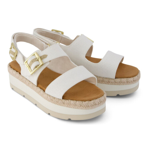 Toms (, ) TOMS Giana Textile Women's White Beachside Sandals 2
