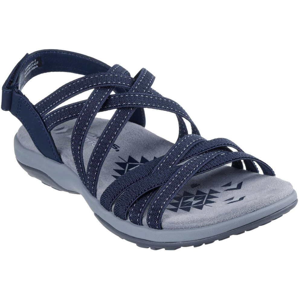 Skechers (, ) Reggae Slim - Summer Getaway Polyester Women's Navy Sandals