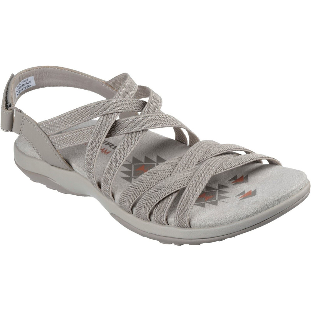 Skechers (, ) Reggae Slim - Summer Getaway Polyester Women's Taupe Sandals