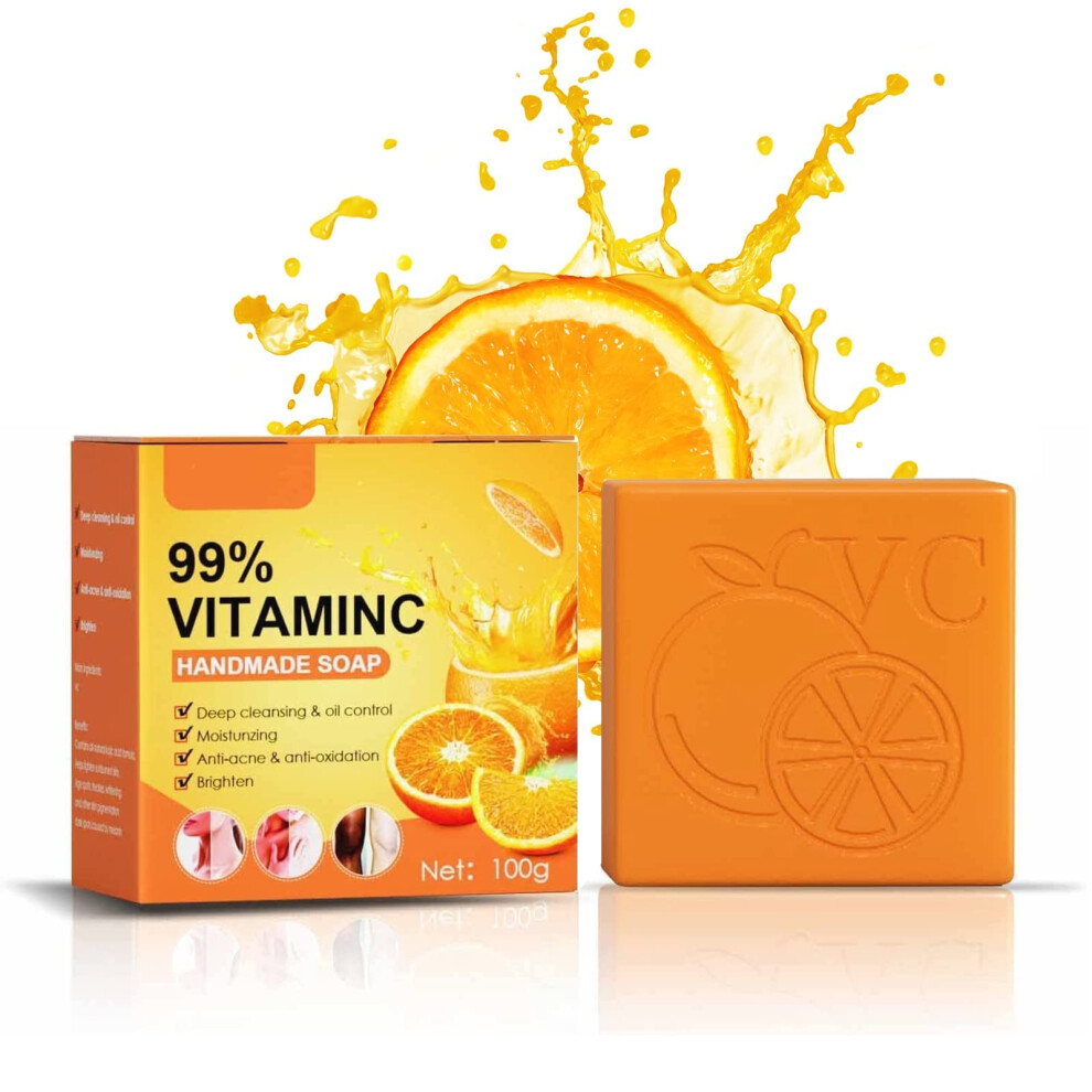Orange Vitamin C Whitening Soap For Face And Body Brightening Exfoliating Handmade (3Pcs)