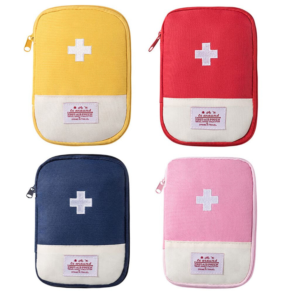 Empty First Aid Kit Pouch, Compact Waterproof Emergency Medical Bag for Travel Hiking Camping 4pcs