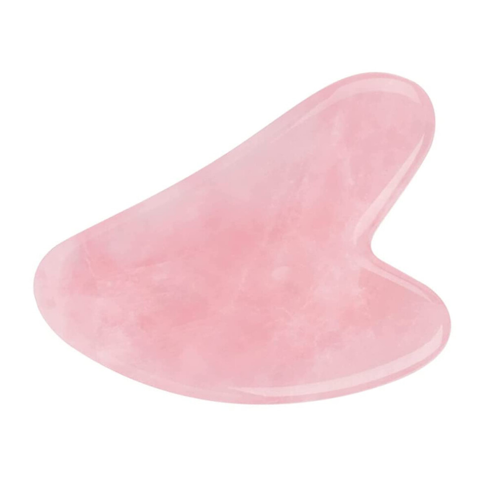Rose Quartz Gua Sha Facial Tool for Sculpting, Skin Tightening, Wrinkle and Eye Puffiness Relief
