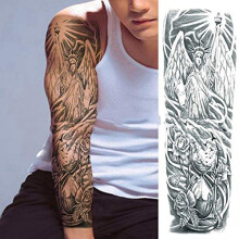 Virgin Mary Jesus Full Arm Waterproof Temporary Tattoo Sticker for Men Women Realistic Printing