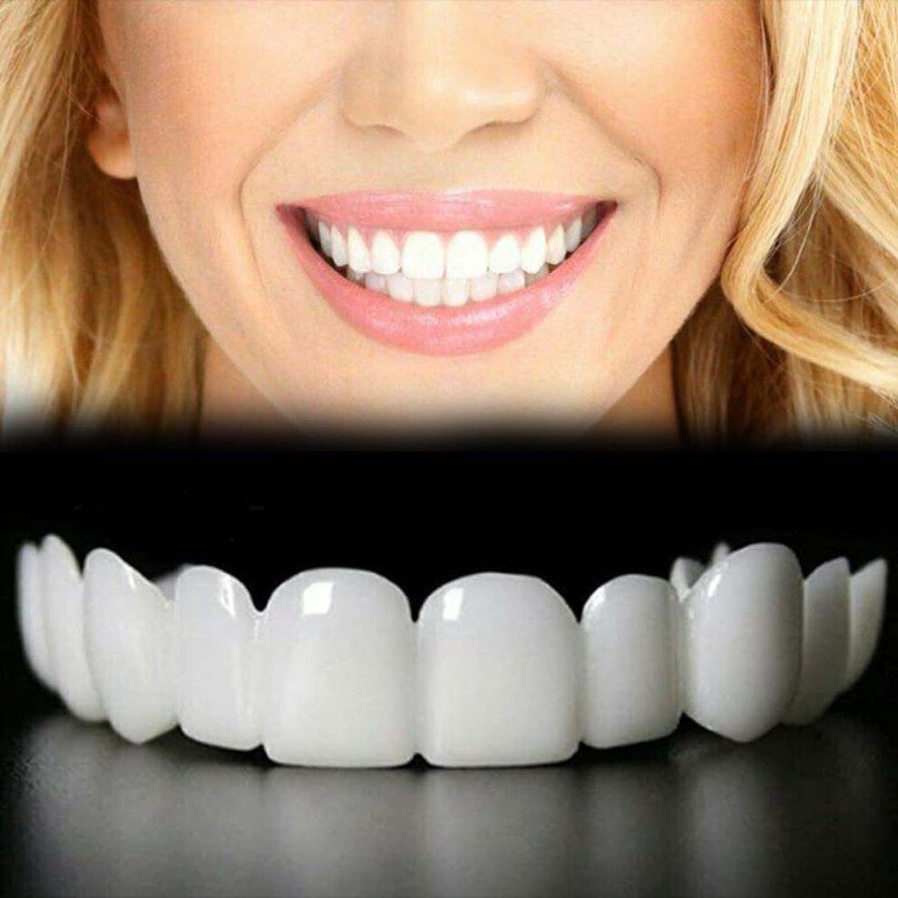 Fake Teeth Snap On Veneers for Instant  Smile, Removable Cosmetic Dental Cover, 2 Pairs