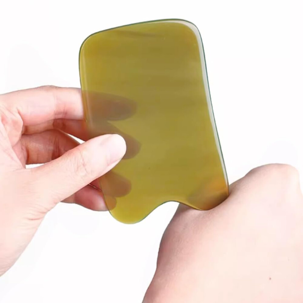 Gua Sha Tool Natural Ox Horn Scraping Board for Face and Body Massage Improves Circulation 10mm