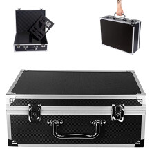 Tattoo Machine Carry Case with Lock Key, Durable Aluminum Tattoo Supplies Storage Box 12.6x9.5x5