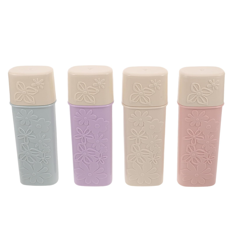 4pcs Travel Toothbrush Holder with Cover, Portable Case for Camping, Trips, Bathroom Use