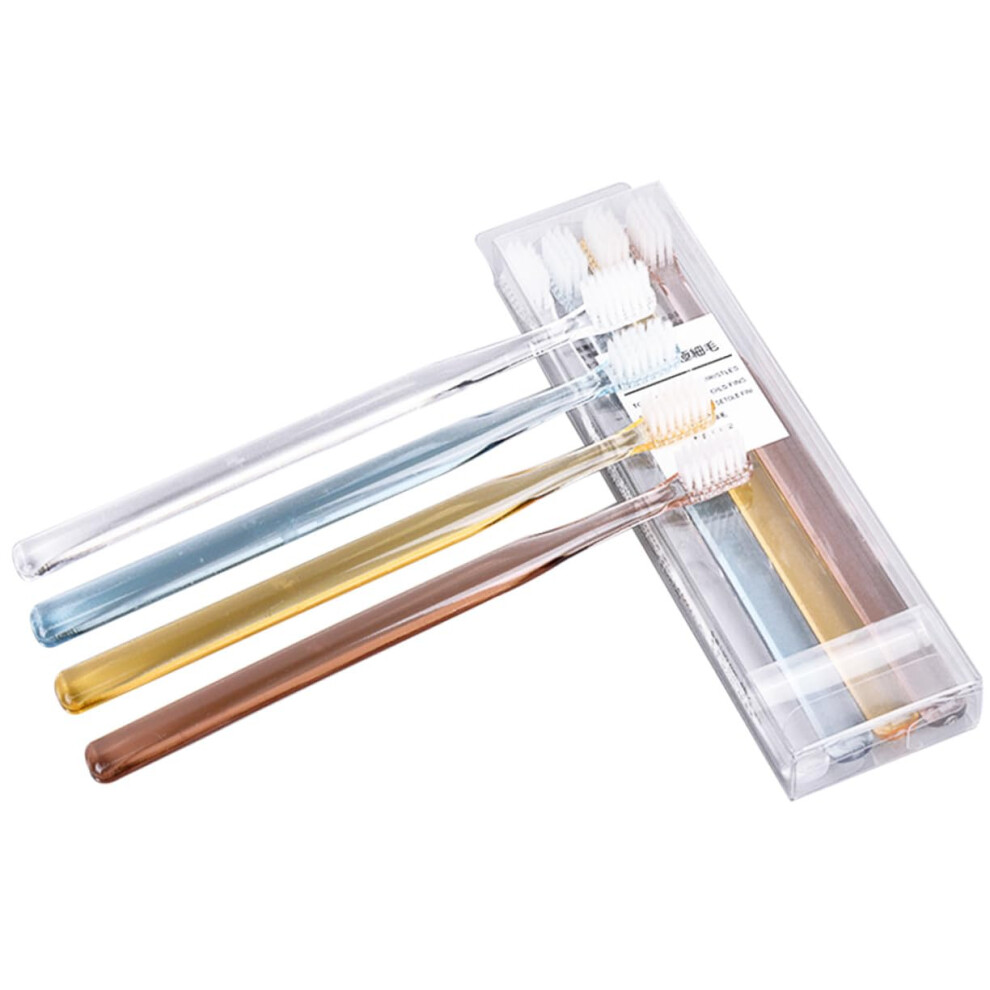Travel Toothbrush Bulk Pack with Soft Bristles, Ergonomic AntiSlip Grip, Clear Crystal Handle