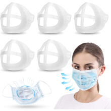 Mask Bracket Inner Support Frame Silicone Reusable 3D Design for Comfortable Breathing Pack of 5