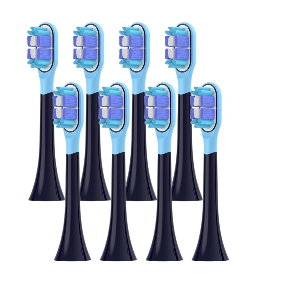 8 Pack Replacement Toothbrush Heads for MIJIA T301 T302 T501 Sonic Electric Soft Bristle Black Vacuum Sealed