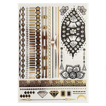 Metallic Temporary Tattoos Gold Silver Mandala Sheets Waterproof Long Wear Boho Festival