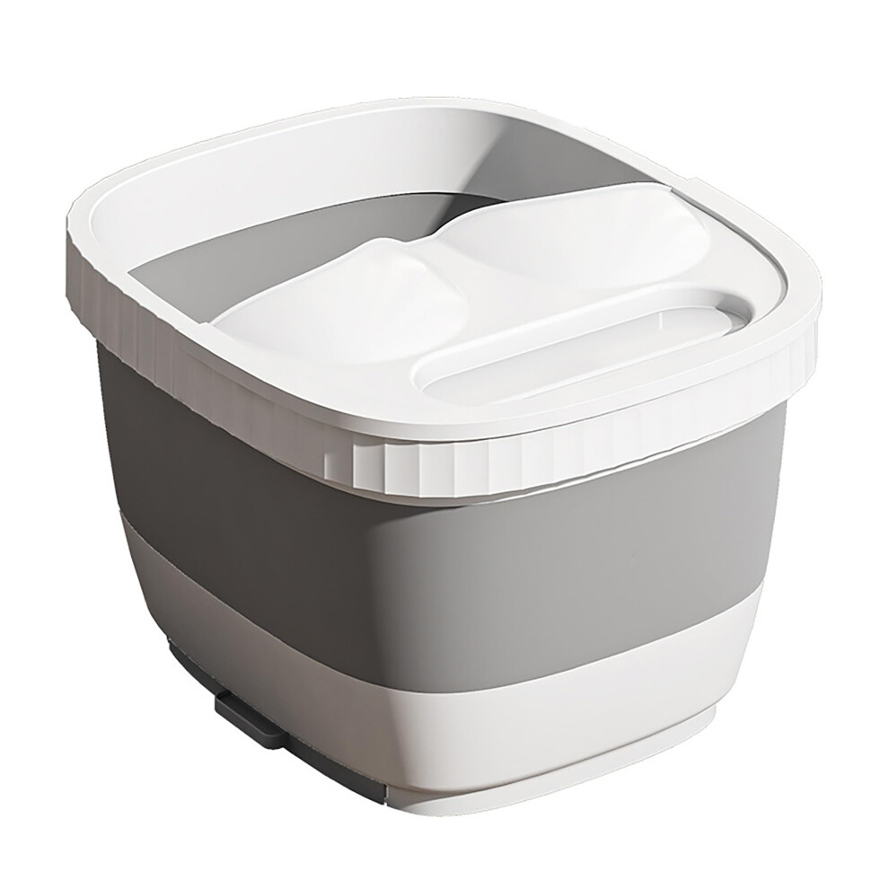 White Collapsible Foot Spa With Massage And Retractable Footrest, Foldable Pedicure Foot Bath Tub