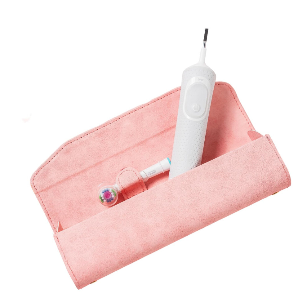 Leather Electric Toothbrush Travel Case with Magnetic Lock, Waterproof Compact Holder for OralB and Philips Sonicare