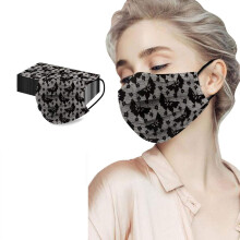 Black Disposable 3 Ply Face Masks 30 Pack Breathable Comfortable Elastic Ear Loop for Daily Use