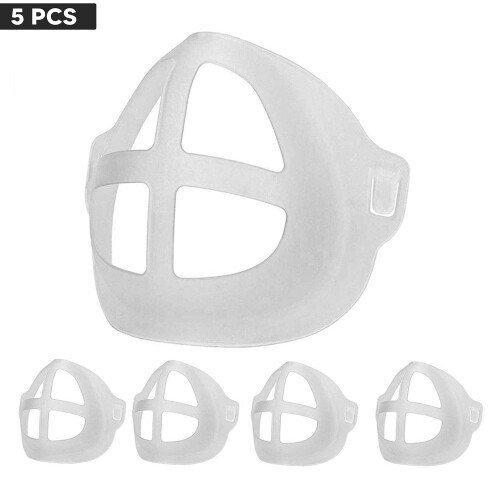 Mask Bracket Inner Support Frame Silicone Reusable 3D Design for Comfortable Breathing Pack of 5 1