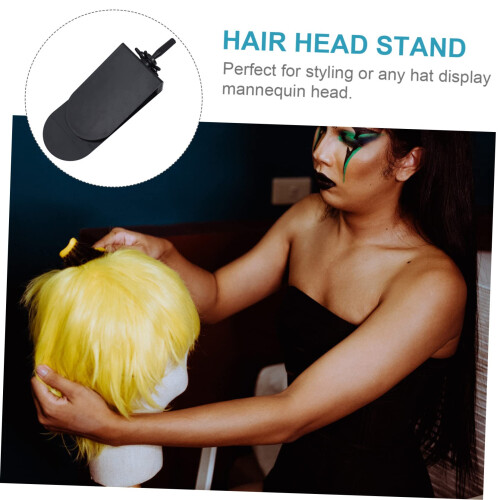 Adjustable Mannequin Head Stand with Secure Clamp Grip for Hairdressing Styling and Training 2