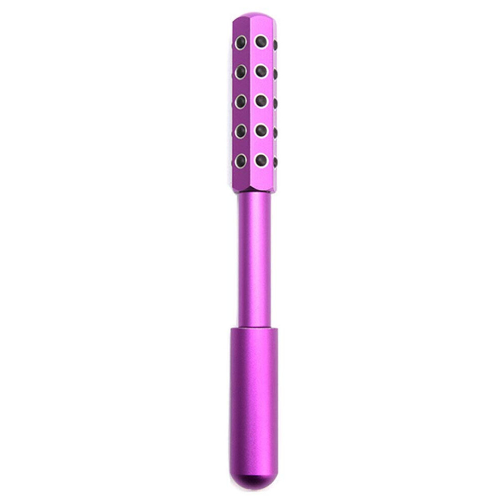 Purple Face Massager With Cooling Germanium Roller For Skin Tightening, Depuffing And Antiaging Â