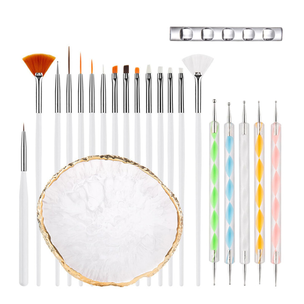 Resin Nail Art Mixing Palette with Adjustable Finger Holder for Manicure and Painting