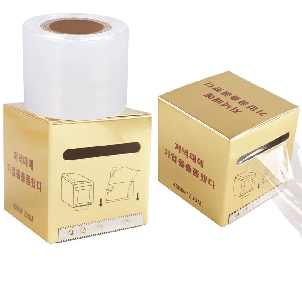 Disposable Eyebrow Cling Film with Builtin Cutter for Microblading and Permanent Makeup 2PCS