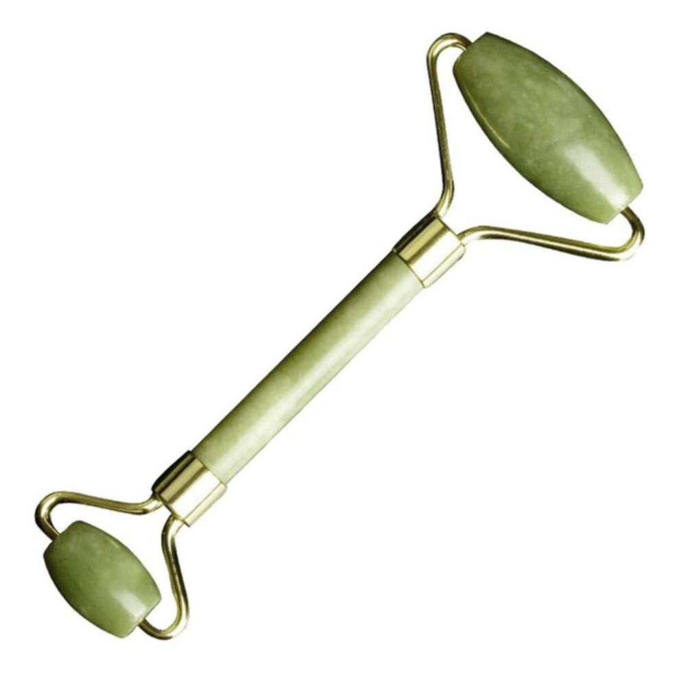 Blue Natural Jade Roller And Gua Sha Set For Face Slimming, Wrinkle Removal And Puffiness Reduction