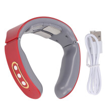 Draadloze elektrische pulsmassager voor de nek, spierontspanning, diepe weefselmassage, pijnverlichting, lymfedrainage met warmte, U-vormig ontwerp,